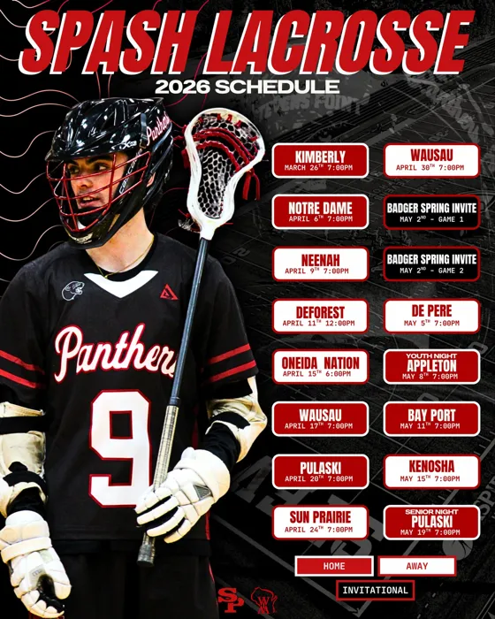 SPASH lacrosse season schedule graphic