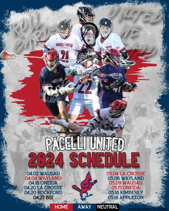 Wausau United lacrosse schedule graphic